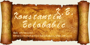 Konstantin Belobabić vizit kartica